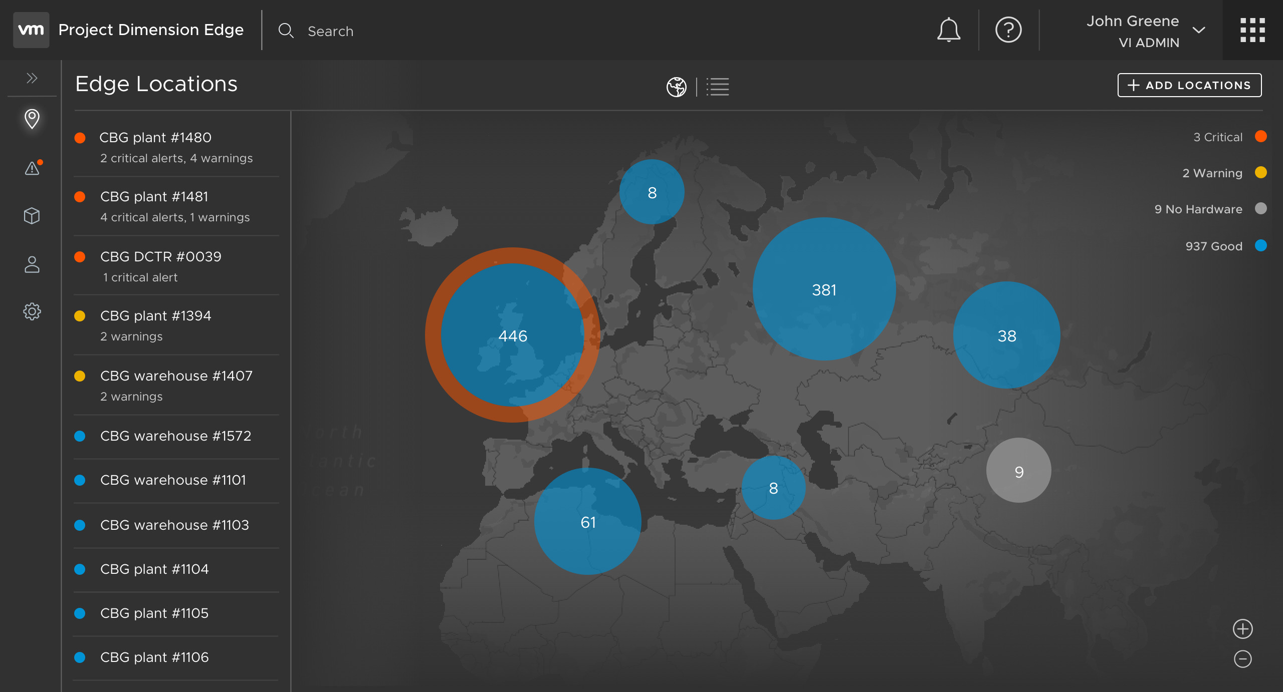 VMware Cloud on Dell — global edge locations