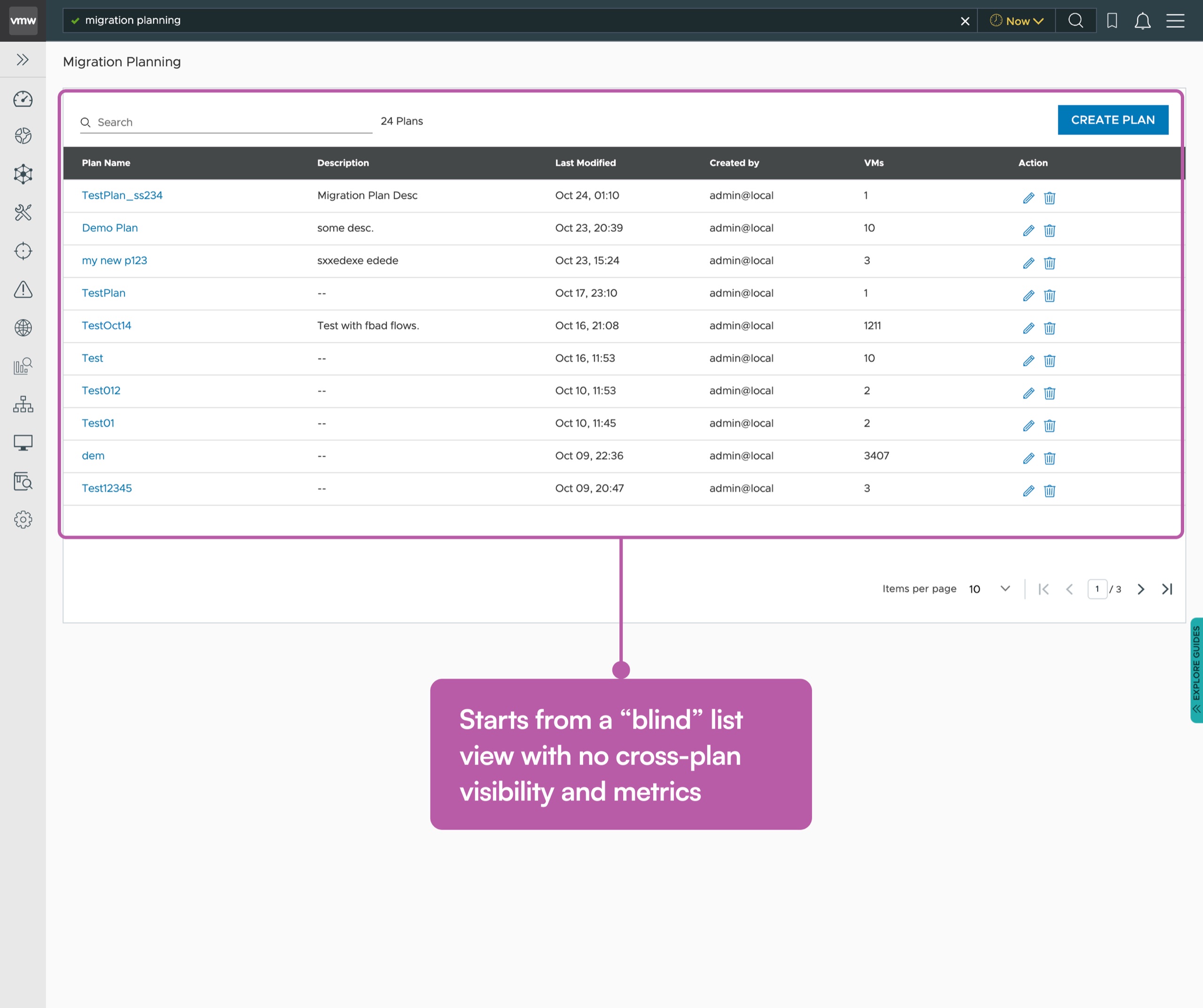 Legacy blind-list landing page