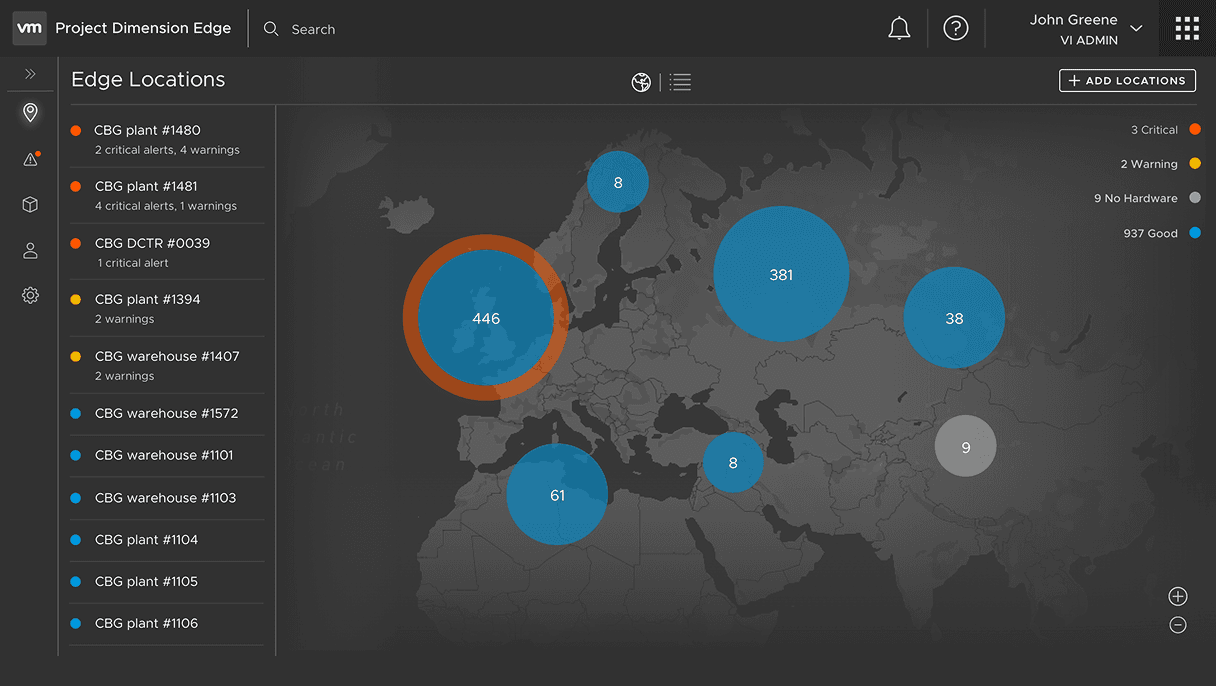 VMware Cloud on Dell — global edge locations