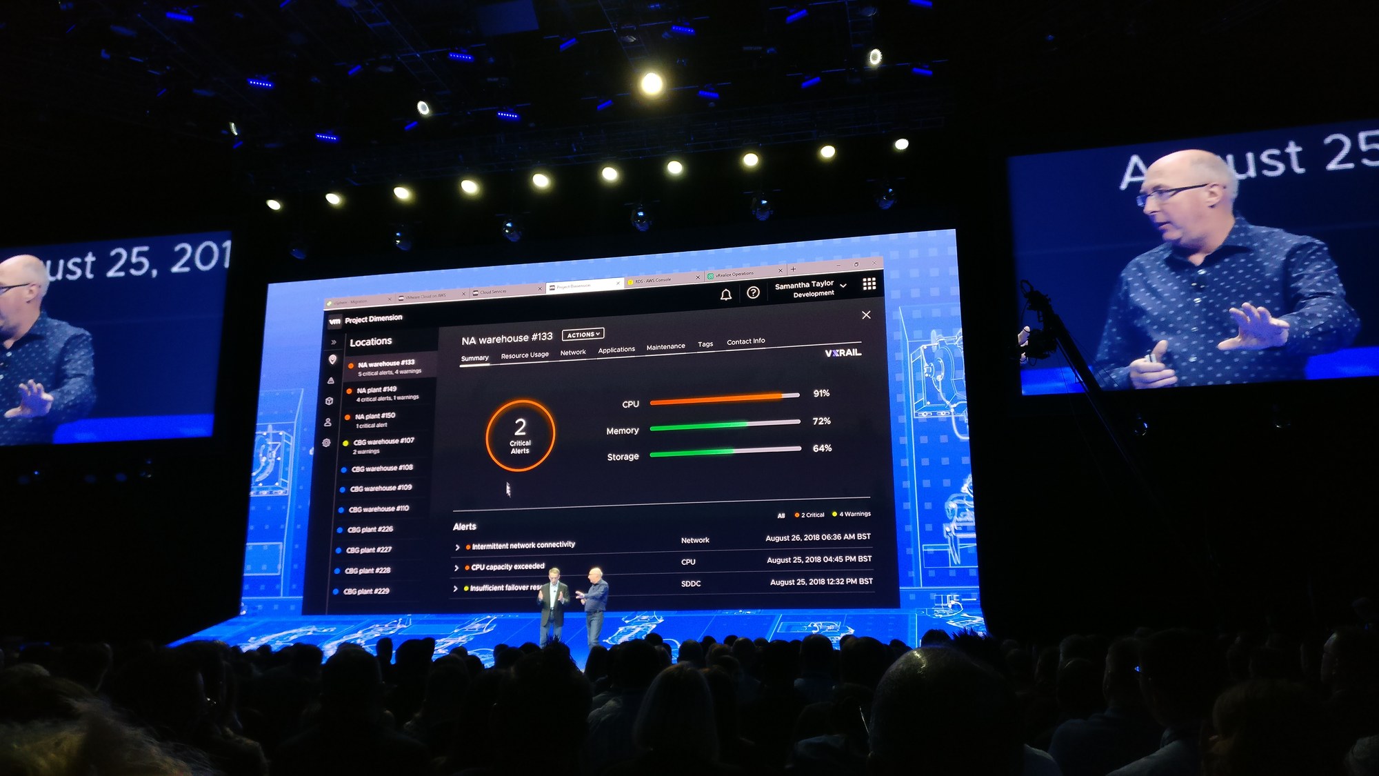 This same drill-down view presented live at the VMworld 2018 keynote