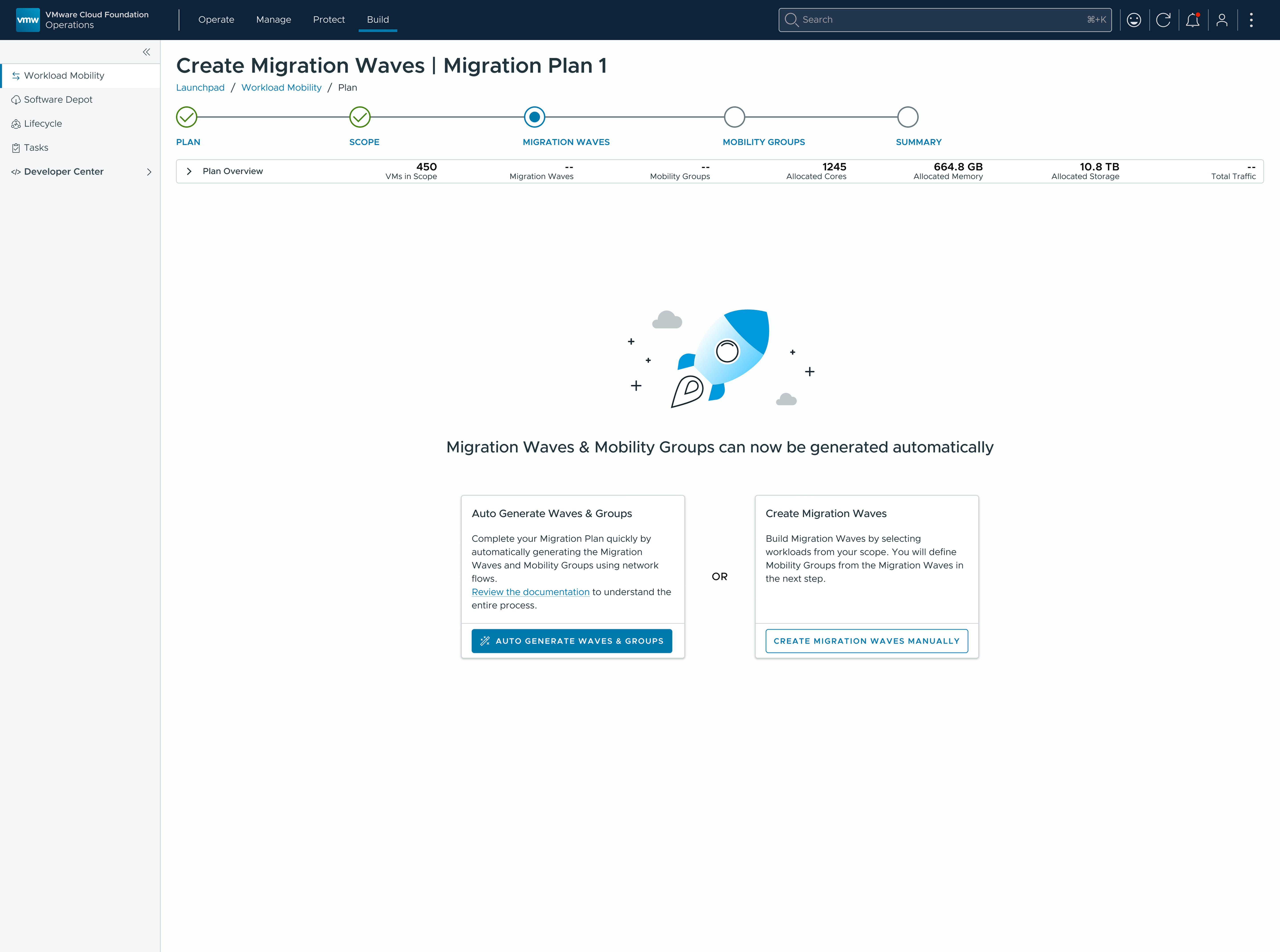 Auto-generate option for waves and mobility groups