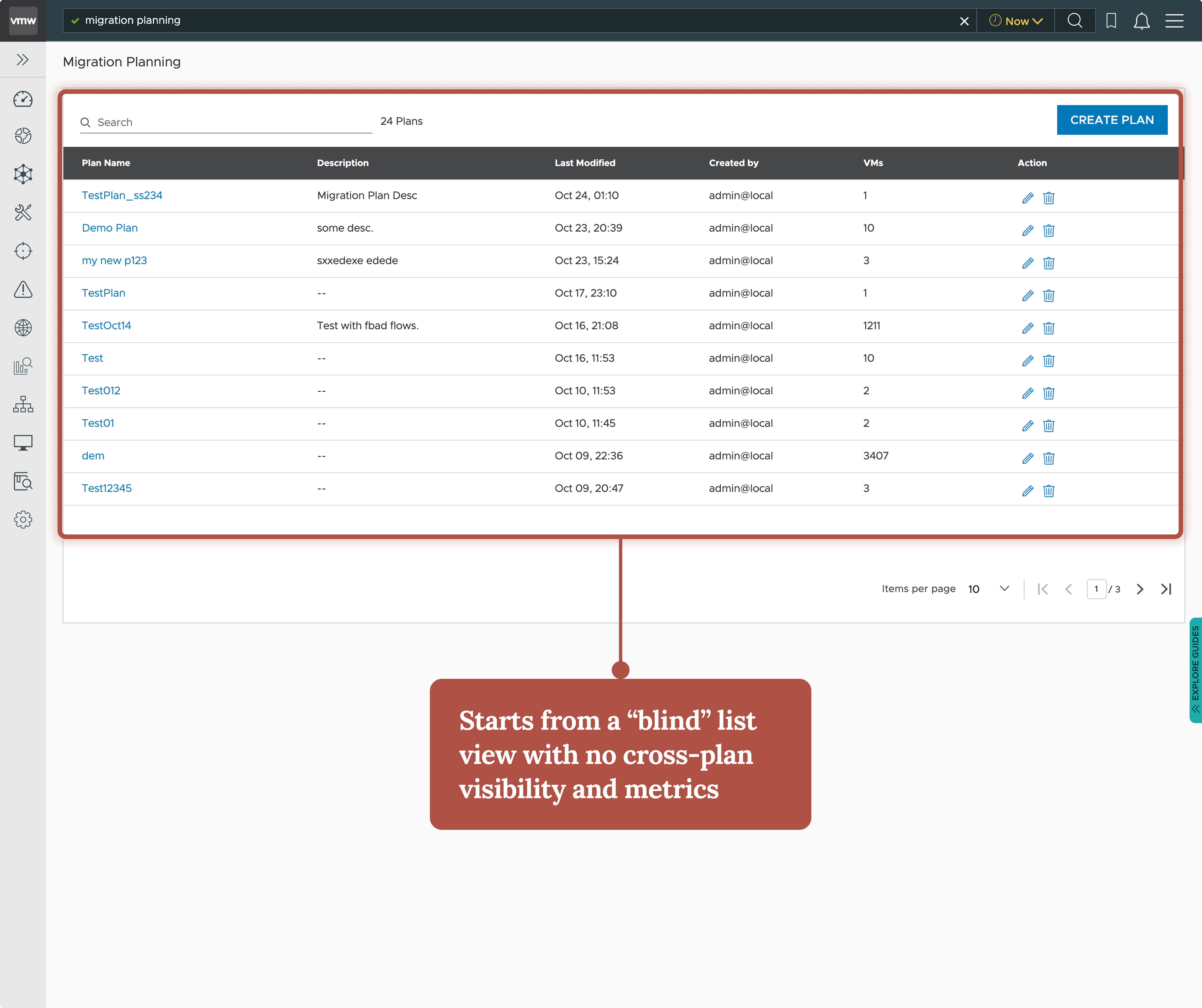 Legacy blind-list landing page