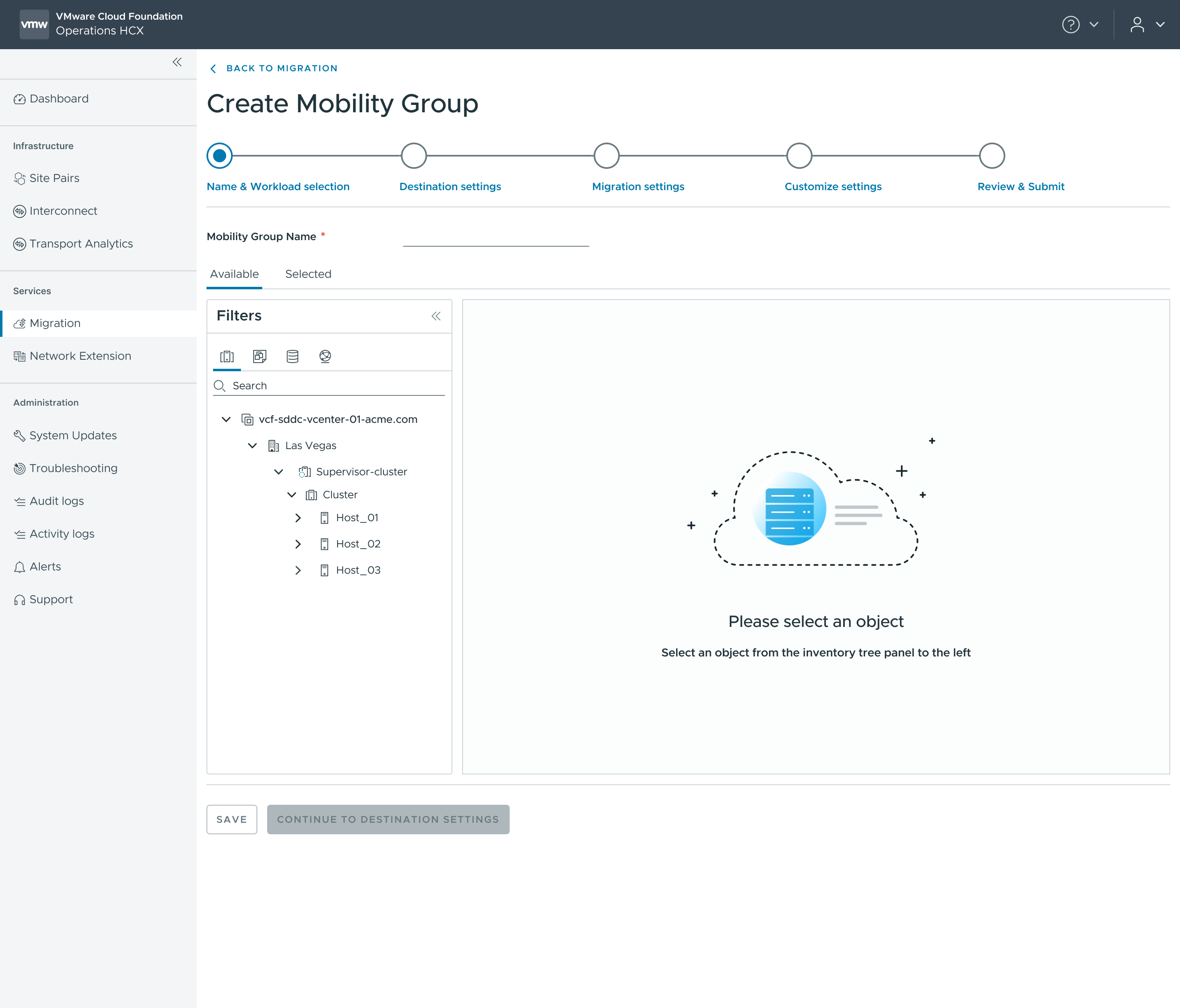 Modernized linear HCX flow with global assignments